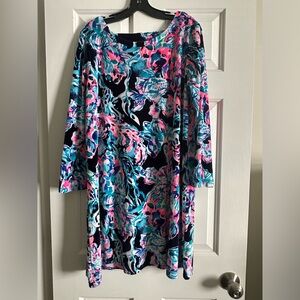 Lilly Pulitzer Size XL Navy Dress in Caught Up